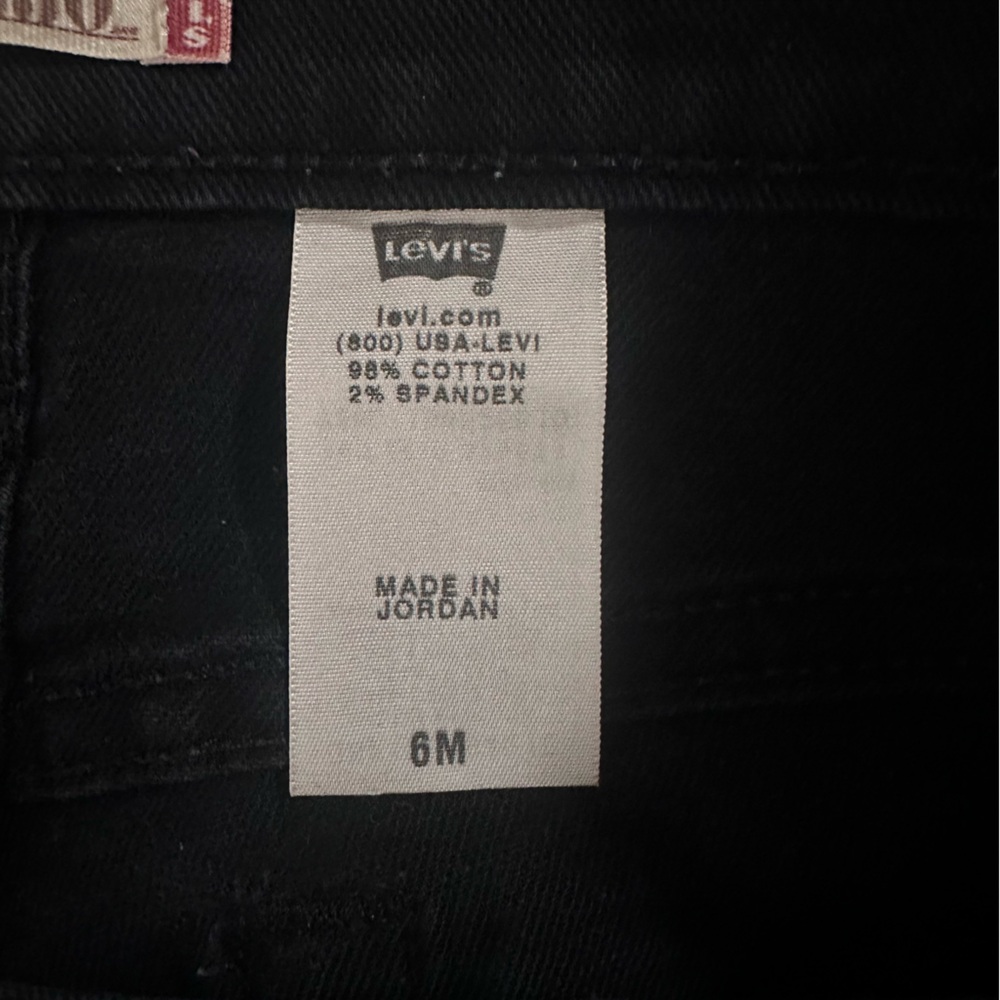 Levi’s Black Cut-Off Jean Shorts Non-Stretch Size 6 Relaxed Fit - Picture 8 of 8